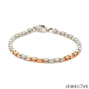 3.25mm Platinum Rose Gold Bracelet with Hi-Polish & Matte Finish for Men JL PTB 1178-A