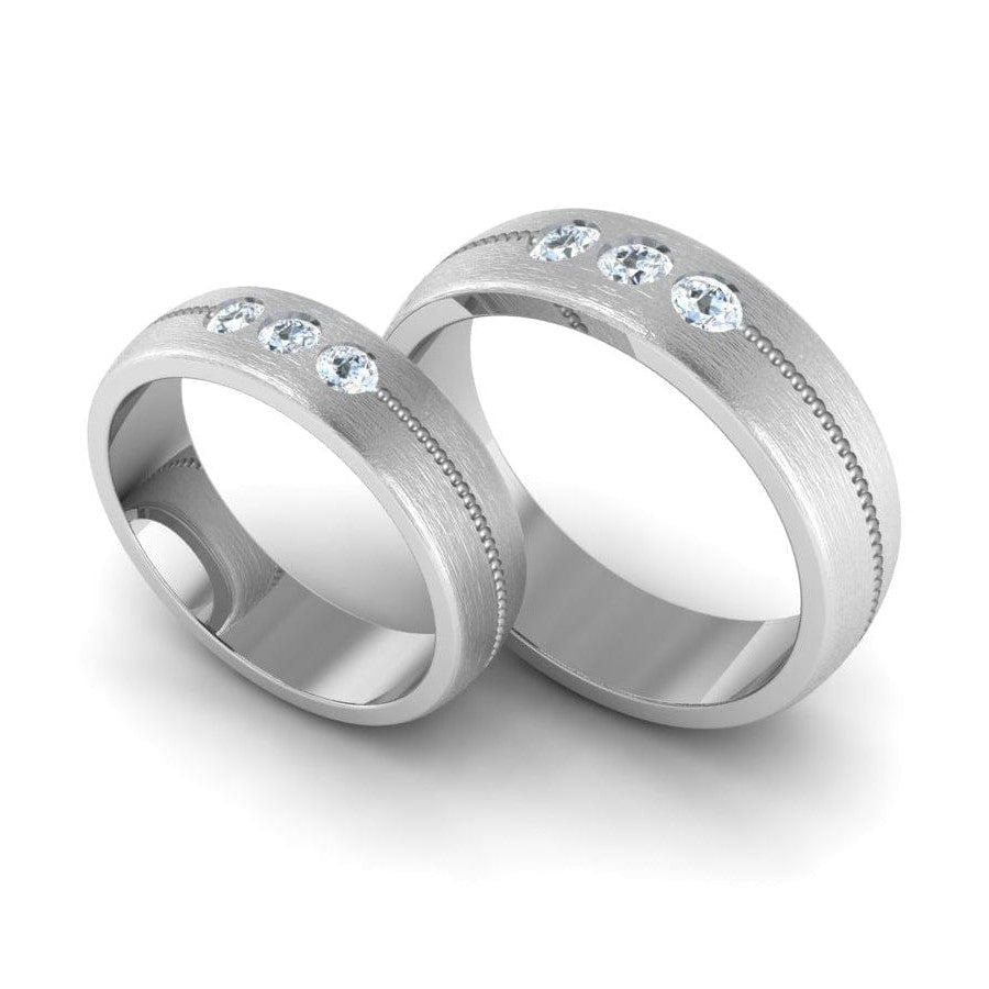 3 Diamond Platinum Love Bands JL PT 652