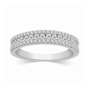 3 Row Half Eternity Diamond Ring in Platinum JL PT 329