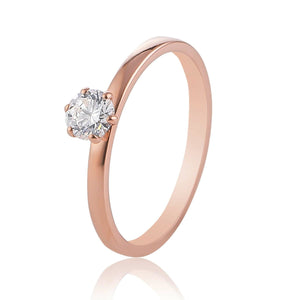 30 Pointer Classic 6 Prong Solitaire Ring made in 18K Rose Gold JL AU 12