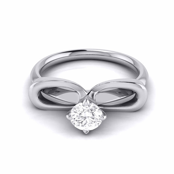 1 Carat Simple Solitaire Silver Ring For Women