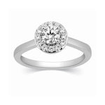 Load image into Gallery viewer, 30-Pointer Halo Diamond Solitaire Platinum Engagement Ring JL PT 324
