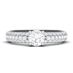 Load image into Gallery viewer, 30-Pointer Platinum Solitaire Engagement Ring with 3 Row Diamonds JL PT 462
