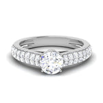 Load image into Gallery viewer, 1-Carat Platinum Two Row Diamond Shank Solitaire Engagement Ring JL PT 6989-C
