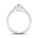 Load image into Gallery viewer, 1-Carat Platinum Two Row Diamond Shank Solitaire Engagement Ring JL PT 6989-C
