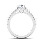 Load image into Gallery viewer, 70-Pointer Lab Grown Solitaire Two Row Diamond Shank Platinum Engagement Ring JL PT LG G 6989-A
