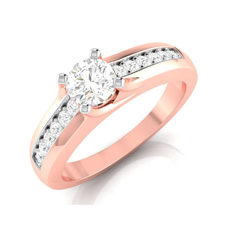 1-Carat Lab Grown Solitaire Diamond Accents 18K Rose Gold Ring JL AU LG G-119R-C   Jewelove.US