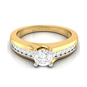 50-Pointer Lab Grown Solitaire Diamond Accents 18K Yellow Gold Ring JL AU LG G-119Y-A   Jewelove.US