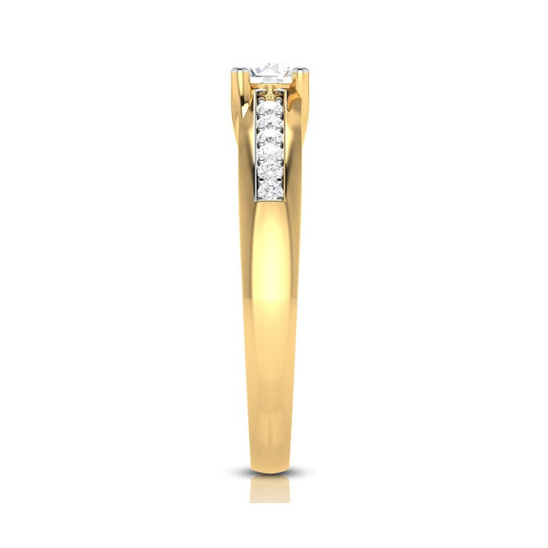 50-Pointer Lab Grown Solitaire Diamond Accents 18K Yellow Gold Ring JL AU LG G-119Y-A   Jewelove.US