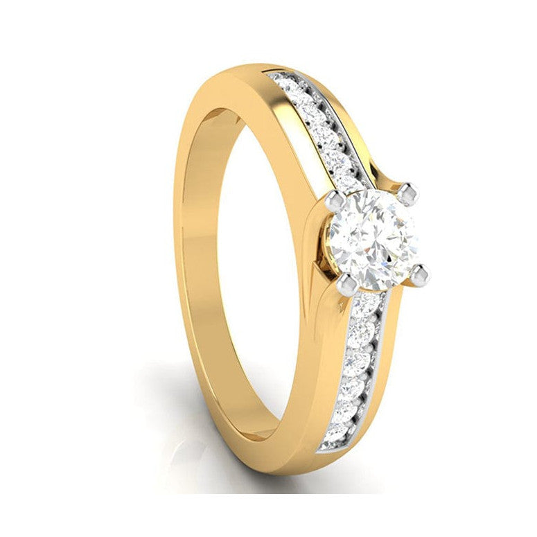 50-Pointer Lab Grown Solitaire Diamond Accents 18K Yellow Gold Ring JL AU LG G-119Y-A   Jewelove.US