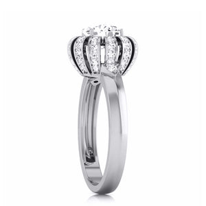 30-Pointer Solitaire Designer Platinum Diamond Ring  for Women JL PT 8052