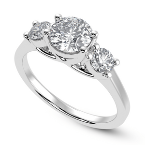 30-Pointer Solitaire Diamond Accents Platinum Ring JL PT 1229