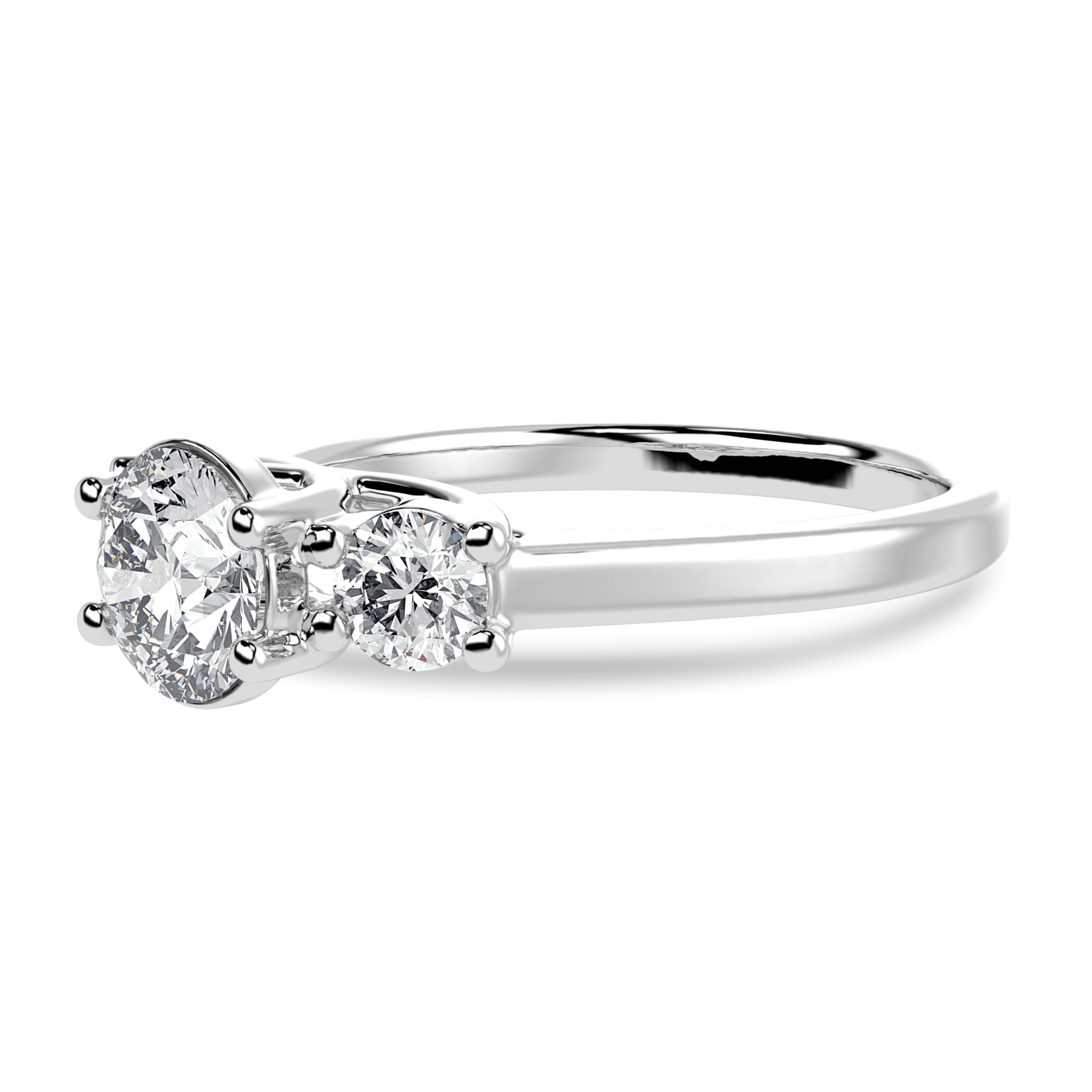 30-Pointer Solitaire Diamond Accents Platinum Ring JL PT 1229