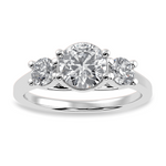 Load image into Gallery viewer, 30-Pointer Solitaire Diamond Accents Platinum Ring JL PT 1229
