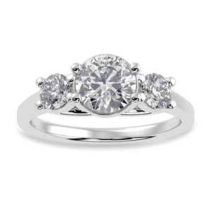 30-Pointer Solitaire Diamond Accents Platinum Ring JL PT 1229