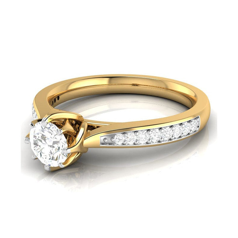 50-Pointer Lab Grown Solitaire Diamond Shank 18K Yellow Gold Ring JL AU LG G-109Y-A   Jewelove.US