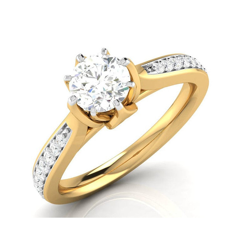 1-Carat Solitaire Diamond Shank 18K Yellow Gold Ring JL AU G 109Y-C   Jewelove.US