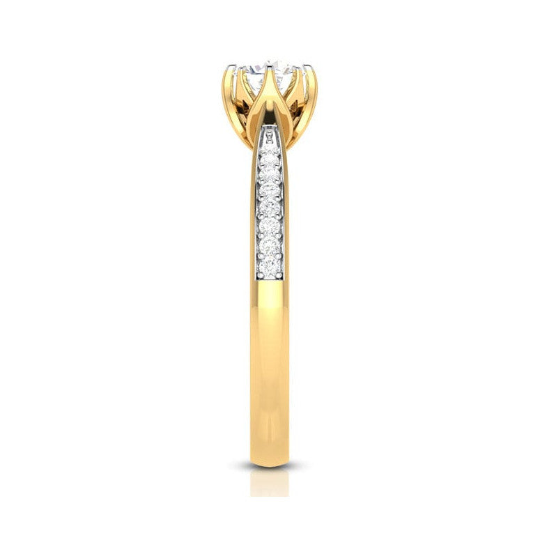 50-Pointer Lab Grown Solitaire Diamond Shank 18K Yellow Gold Ring JL AU LG G-109Y-A   Jewelove.US