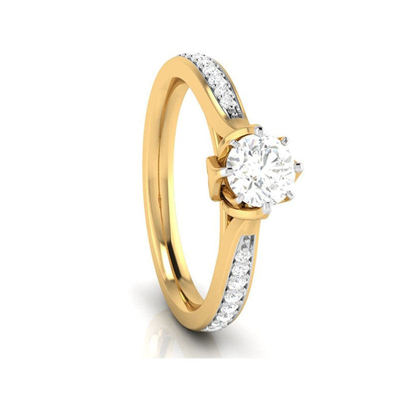 50-Pointer Lab Grown Solitaire Diamond Shank 18K Yellow Gold Ring JL AU LG G-109Y-A   Jewelove.US