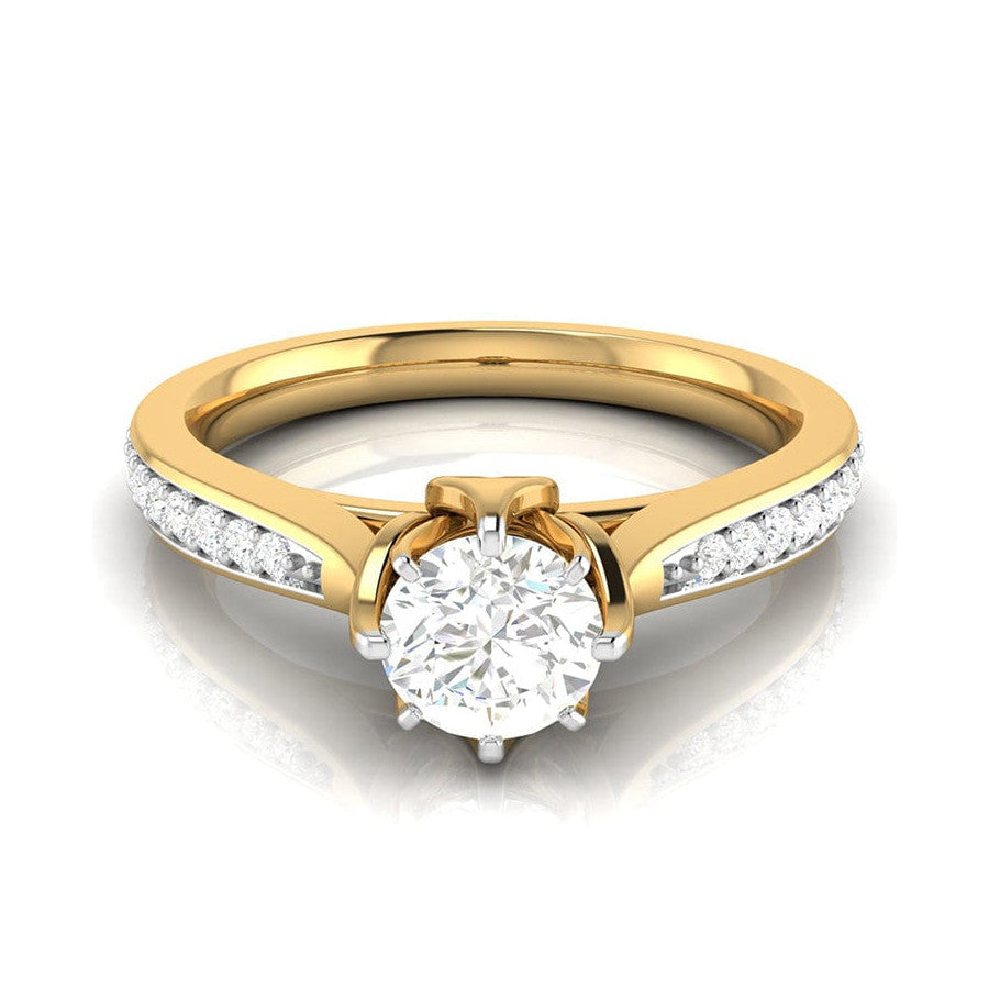 50-Pointer Lab Grown Solitaire Diamond Shank 18K Yellow Gold Ring JL AU LG G-109Y-A   Jewelove.US