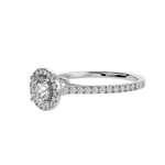 Load image into Gallery viewer, 50-Pointer Lab Grown Solitaire Halo Diamond Shank Platinum Ring JL PT LG G 1294
