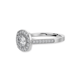 Load image into Gallery viewer, 50-Pointer Lab Grown Solitaire Halo Diamond Shank Platinum Ring JL PT LG G 1332
