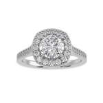 Load image into Gallery viewer, 50-Pointer Lab Grown Solitaire Halo Diamond Shank Platinum Ring JL PT LG G 1332
