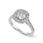 Load image into Gallery viewer, 50-Pointer Lab Grown Solitaire Halo Diamond Shank Platinum Ring JL PT LG G 1332
