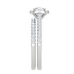 Load image into Gallery viewer, 25-Pointer Solitaire Halo Diamond Split Shank Platinum Ring for Women JL PT RV RD 140
