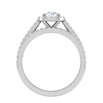 Load image into Gallery viewer, 25-Pointer Solitaire Halo Diamond Split Shank Platinum Ring for Women JL PT RV RD 140
