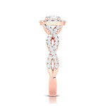 Load image into Gallery viewer, 30-Pointer Solitaire Halo Diamond Twisted Shank 18K Rose Gold Ring JL AU G 101R
