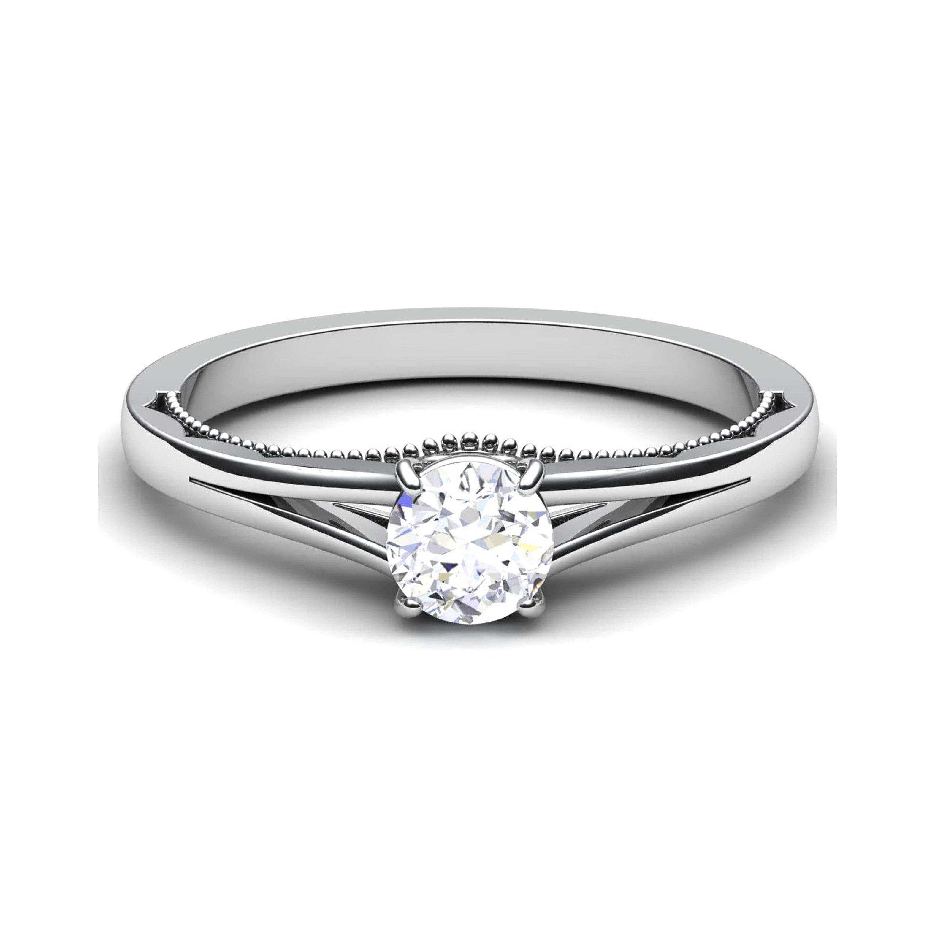 50 Pointer Split Shank Platinum Solitaire Engagement Ring for Women JL PT 546