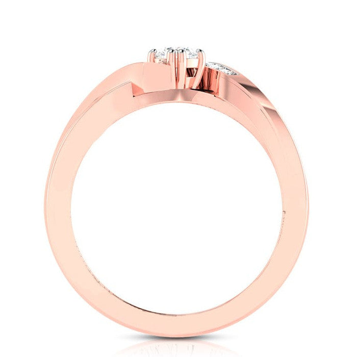 30-Pointer Solitaire Diamond Designer Rose Gold Solitaire Ring JL AU G 104R