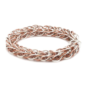 3D Platinum & Rose Gold Bracelet for Men JL PTB 703-A