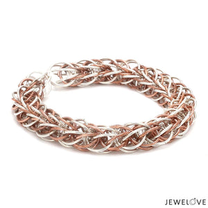 3D Platinum & Rose Gold Bracelet for Men JL PTB 703-A