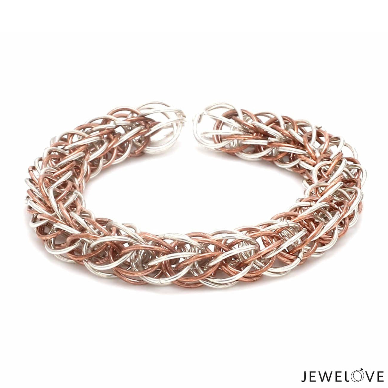 3D Platinum & Rose Gold Bracelet for Men JL PTB 703-A