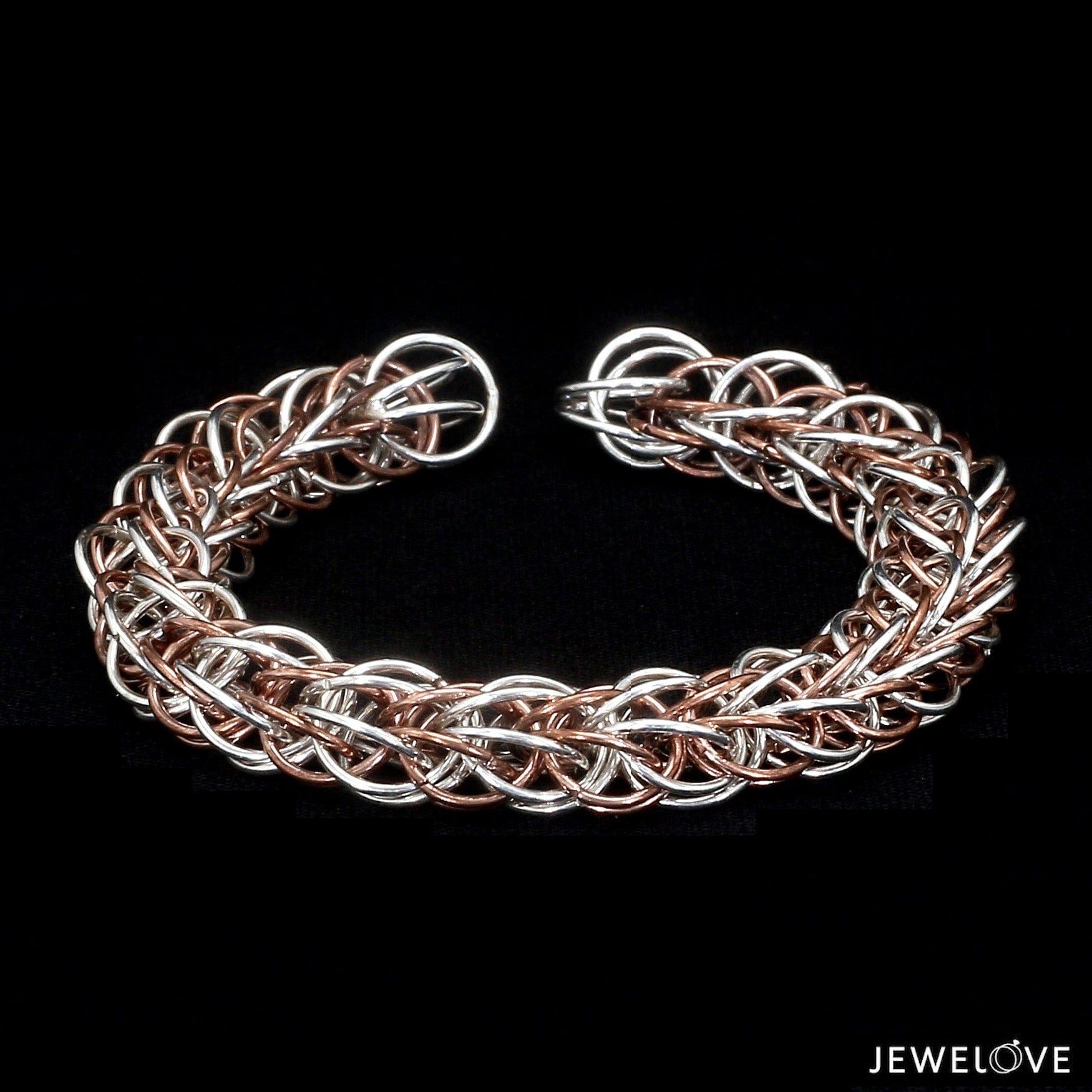 3D Platinum & Rose Gold Bracelet for Men JL PTB 703-A