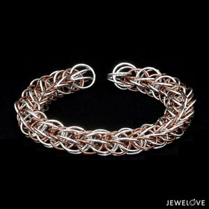 3D Platinum & Rose Gold Bracelet for Men JL PTB 703-A