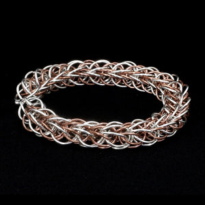 3D Platinum & Rose Gold Bracelet for Men JL PTB 703-A