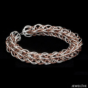 3D Platinum & Rose Gold Bracelet for Men JL PTB 703-A