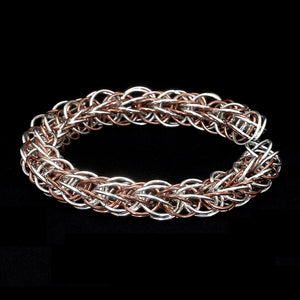 3D Platinum & Rose Gold Bracelet for Men JL PTB 703-A