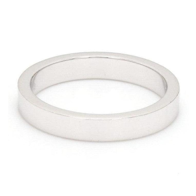 3mm Flat Platinum Wedding Band SJ PTO 223-Flat