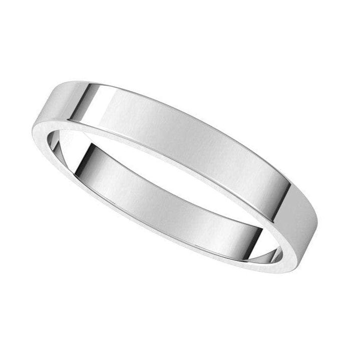 3mm Flat Platinum Wedding Band SJ PTO 223-Flat