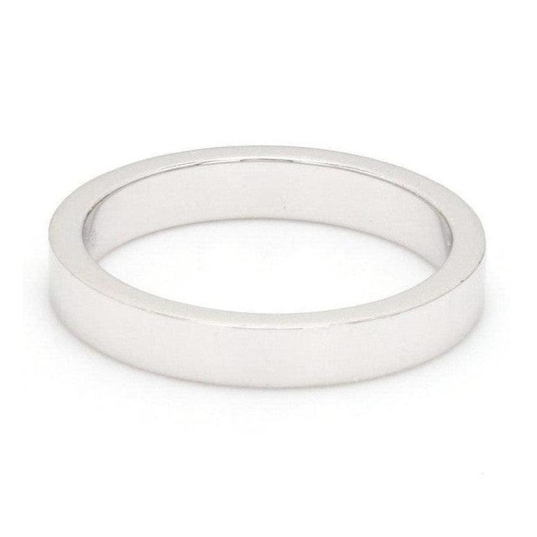 3mm Flat Platinum Wedding Band SJ PTO 223-Flat