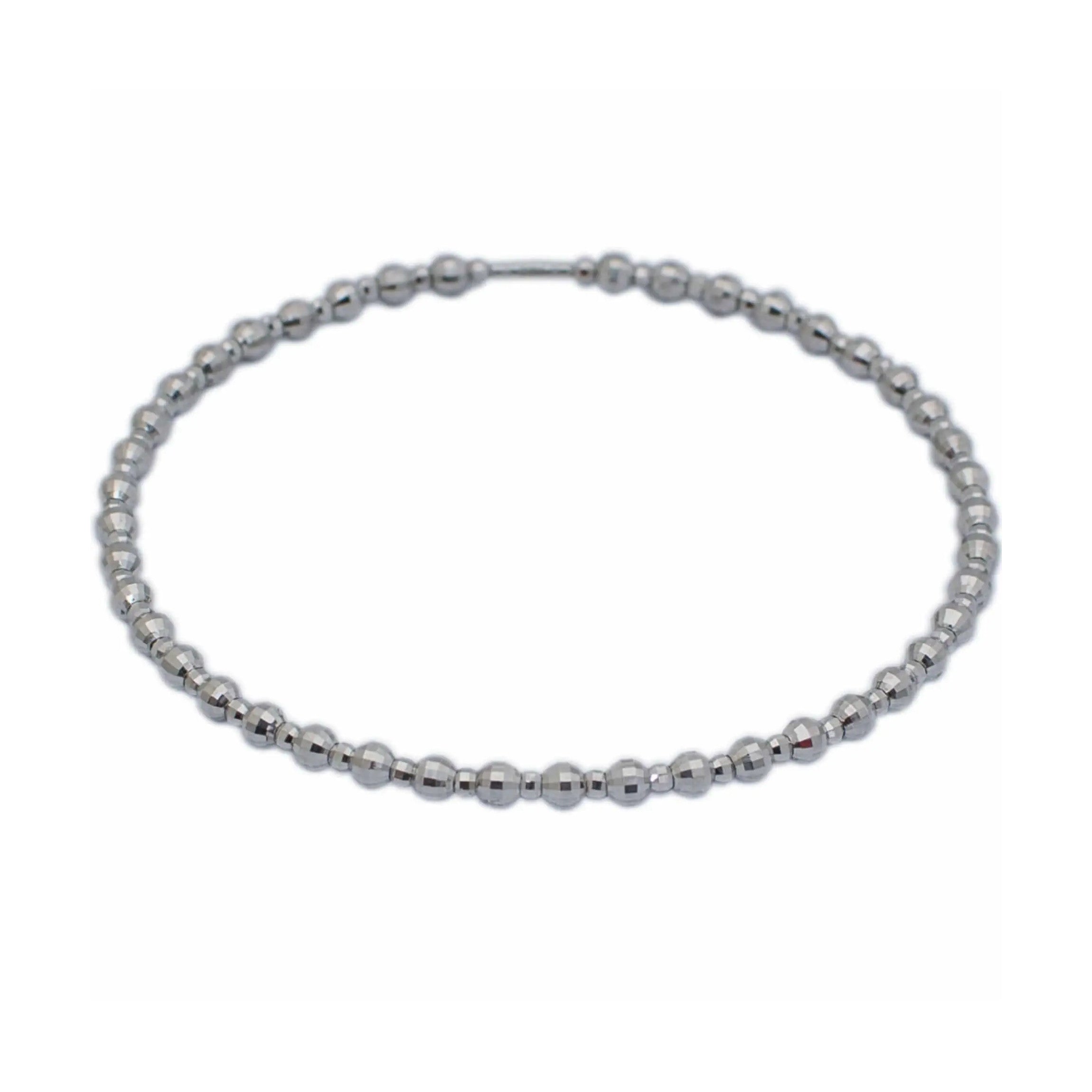 Platinum Bangle with Diamond Cut Balls JL PTB 618