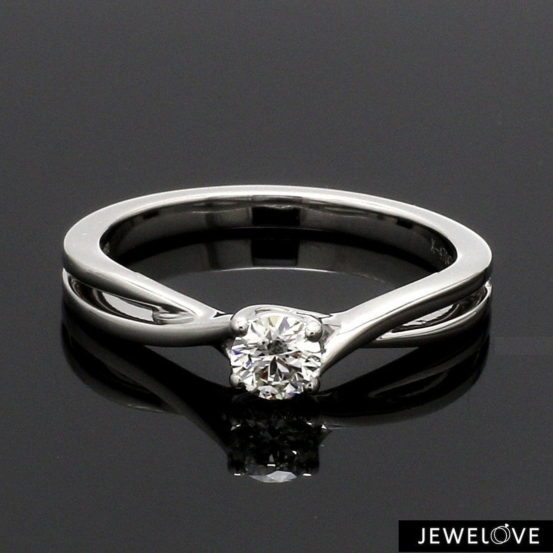 Pointer Classic 4 Prong Solitaire Ring made in Platinum JL PT 676