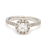 Load image into Gallery viewer, 40-Pointer Platinum Solitaire Engagement Ring with Diamond Halo &amp; Shank JL PT 671
