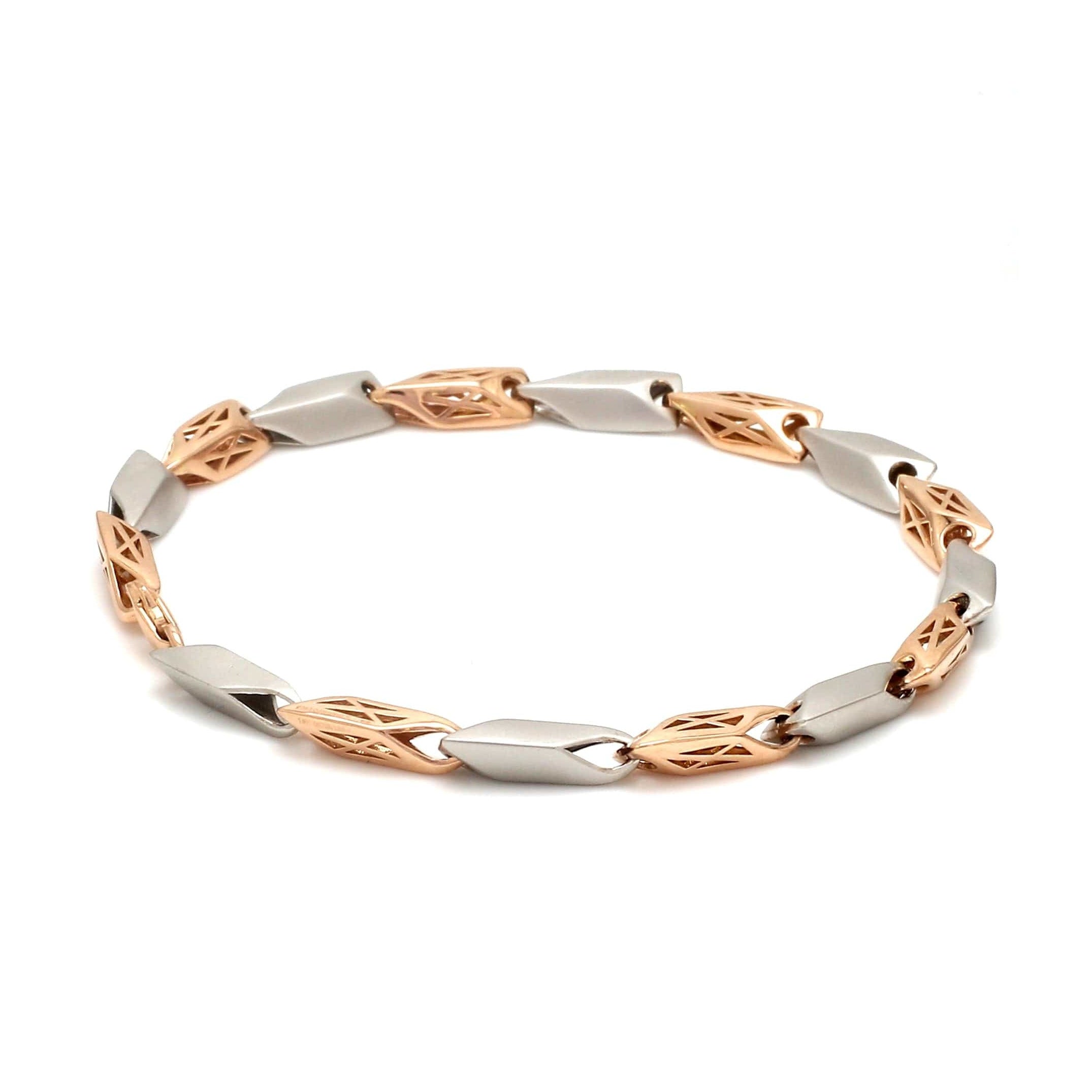 5.75mm Platinum & Rose Gold Bracelet for Men JL PTB 1217