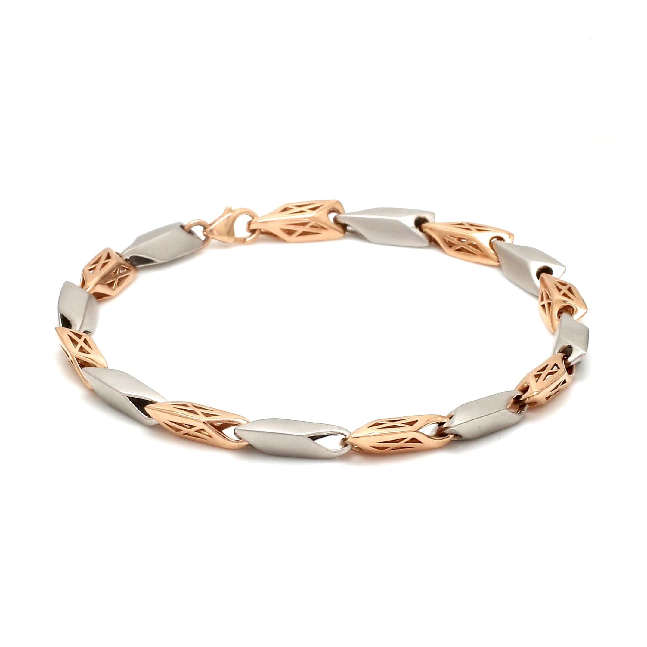 5.75mm Platinum & Rose Gold Bracelet for Men JL PTB 1217