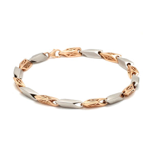 5.75mm Platinum & Rose Gold Bracelet for Men JL PTB 1217